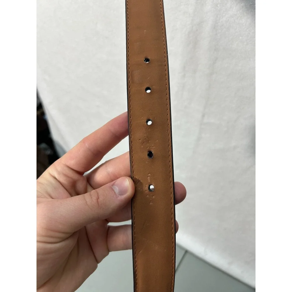 Nike Mens Size 42 Brown Leather G Flex Adjustable Golf Belt
